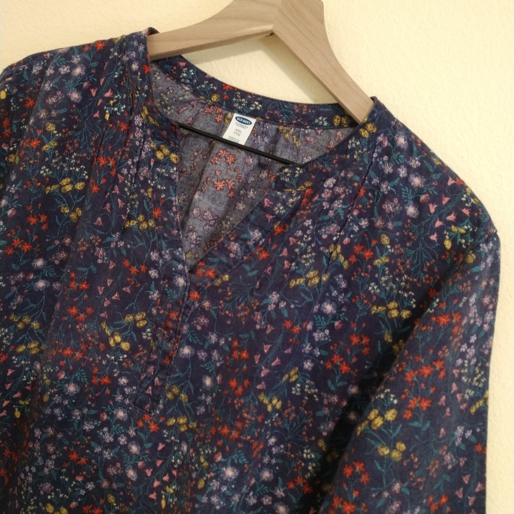 Navy floral print tunic Old Navy XXL